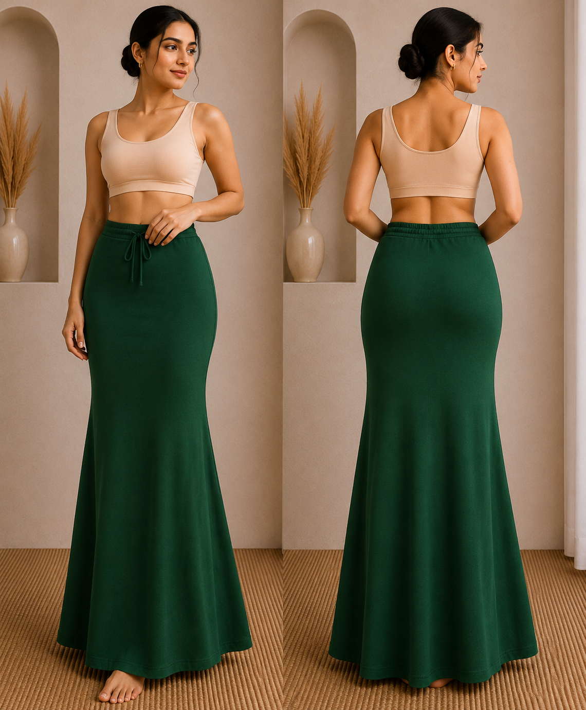 Lycra Saree Shapewear – Bottle Green L/XL