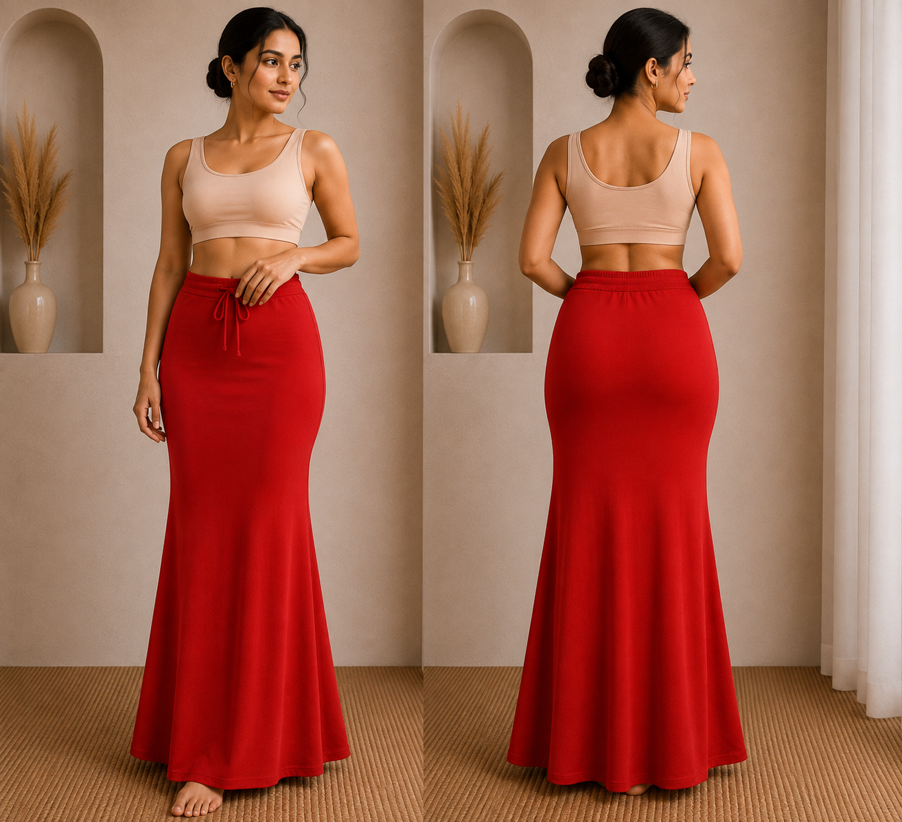 Lycra Saree Shapewear – Red  L/XL
