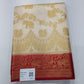 Ivory Cream Semi Silk Saree with Elephant Motifs & Rich Wine Zari Border
