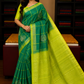 Elegant Peacock Green & Lime Yellow Pure Soft Silk Handloom Saree