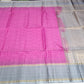 Pure Silk Handloom Soft Silk Saree in Candy Pink and Silver Grey