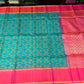 Turquoise Blue & Rani Pink Dual-shade Pallu Pure Silk Handloom Soft Silk Saree