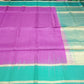 Orchid Purple & Aqua Green Pure Silk Handloom Soft Silk Saree