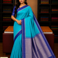 Blue with Purple Color Pure Silk Saree