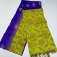 Pure Handloom Silk Pochampally Saree – Royal Purple with Lime Yellow Floral Ikat Pallu