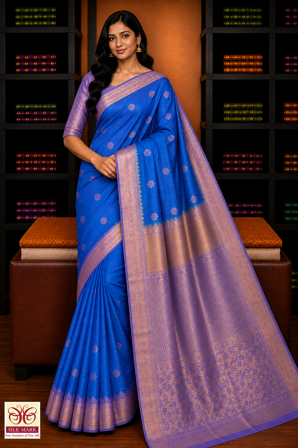 Pure Silk Handloom Soft Silk Saree – Sky Blue with Lavender Silver Zari Pallu