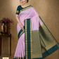 Pure Silk Handloom Softsilk Lavender & Deep Teal Zari Saree