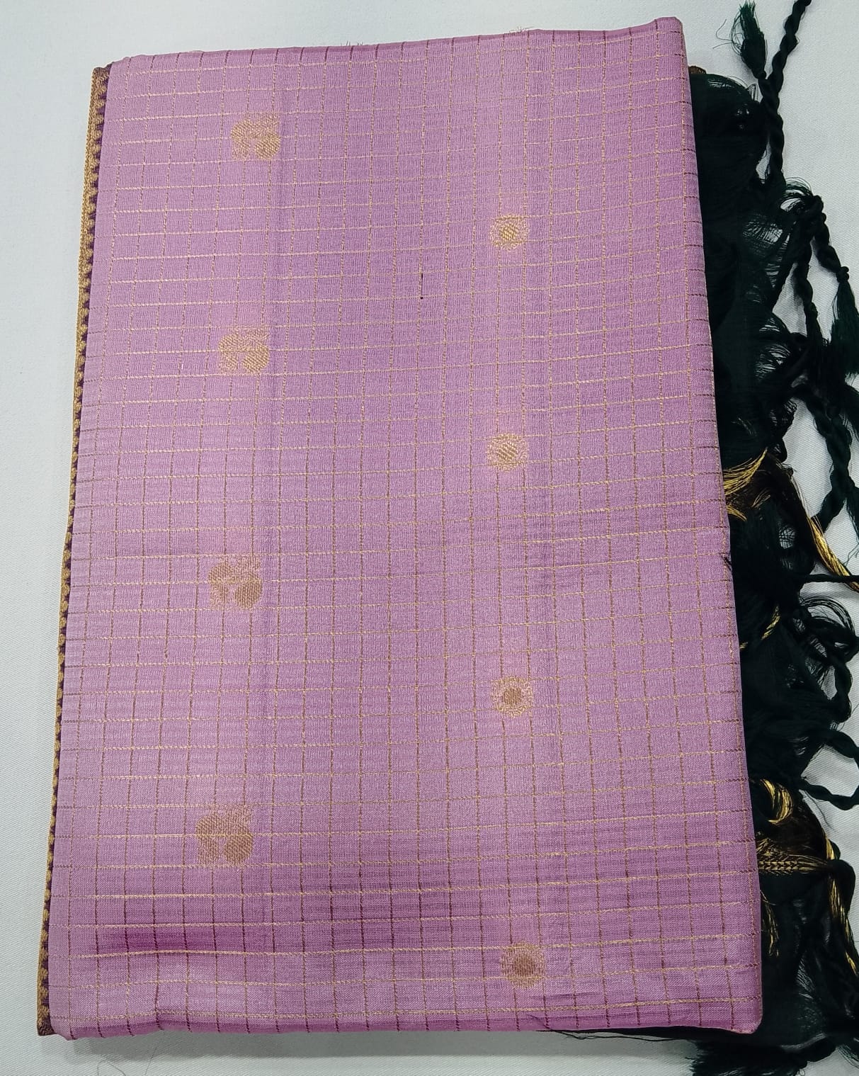 Pure Silk Handloom Softsilk Lavender & Deep Teal Zari Saree