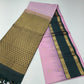 Pure Silk Handloom Softsilk Lavender & Deep Teal Zari Saree