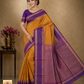 Pure Silk Handloom Softsilk Mustard Gold & Purple Zari Saree