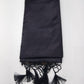 Satin Silk Saree in Charcoal Black with Multicolour Floral Pallu