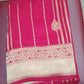 Semi Soft Silk Saree – Rani Pink with Antique Gold Zari Border