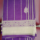 Elegant Purple Semi Soft Silk Saree with Gold Zari Stripes & Floral Border