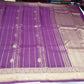 Elegant Purple Semi Soft Silk Saree with Gold Zari Stripes & Floral Border