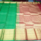 Pure Silk Handloom Kanjivaram Green & Maroon Saree with Rich Zari Border