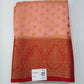 Semi Silk Butta - Dusty Peach Rose Pink Saree with Rich Maroon Zari Border