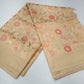 Elegant Beige Floral Cotton Silk Saree with Rich Zari Pallu