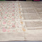 Elegant Beige Floral Cotton Silk Saree with Rich Zari Pallu