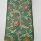 Elegant Teal Green Floral Cotton Silk Saree with Antique Gold Zari Pallu