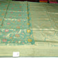 Elegant Teal Green Floral Cotton Silk Saree with Antique Gold Zari Pallu