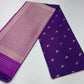 Rich Purple Semi Silk Saree with Zari Checks & Traditional Border