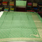 Semi Silk Viscose- Pista Green Semi Silk Saree with Zari Buttas & Floral Zari Border