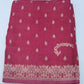 Semi Silk Viscose- Rosewood Pink Saree with Antique Gold Floral Zari Border