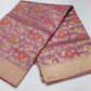 Mauve Purple Cotton Silk Saree with Floral Zari Weave & Rich Golden Pallu
