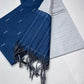 Navy Blue & Silver Grey Cotton Silk Salwar Suit Set