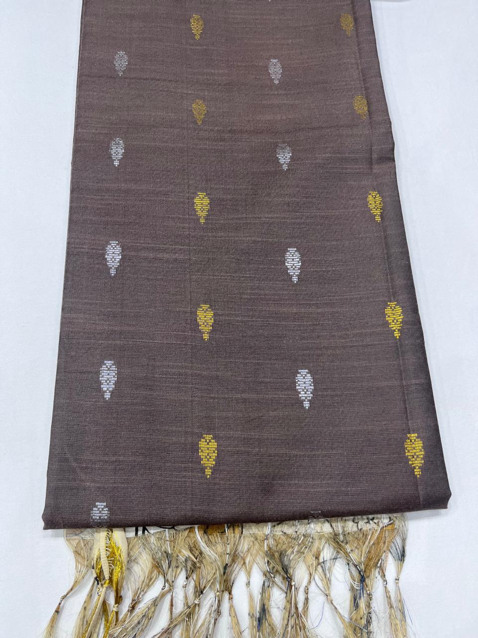 Mocha Brown Cotton Silk Salwar Suit with Kalamkari Dupatta