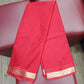 Mysore Semi Silk - Bright Red Mysore Semi Silk Saree with Antique Gold Floral Zari Border