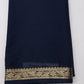 Black Mysore Semi Silk Saree with Antique Gold Floral Zari Border