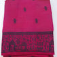 Tussar Semi Silk - Fuchsia Pink Tussar Semi Silk Saree with Charcoal Black Tribal Woven Border