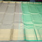 Pure Kanjivaram Handloom Silk Saree in Taupe Grey with Mint Green & Antique Gold Zari