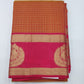 Pure Kanjivaram Handloom Dual-Shade Silk Saree in Copper Rust Orange with Rani Pink Pallu & Antique Gold Zari