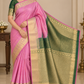 Pure Kanjivaram Handloom Magenta Pink Silk Saree with Antique Gold Zari