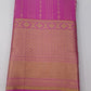 Pure Kanjivaram Handloom Magenta Pink Silk Saree with Antique Gold Zari