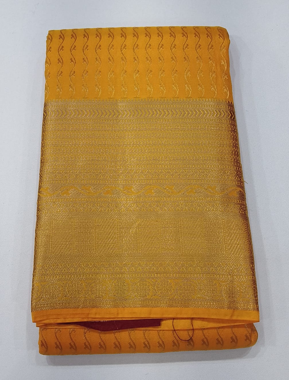 Mustard Yellow & Wine Maroon Dual Shade Pure Kanjivaram Silk Saree
