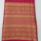 Pure Kanjivaram Silk Saree - Rani Pink with Royal Blue Pallu & Antique Gold Zari