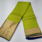 Pure Kanjivaram Handloom Parrot Green & Navy Blue Silk Saree