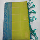 Lime Green & Turquoise Teal Pure Handloom Soft Silk Saree
