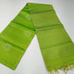 Pure Handloom Soft Silk Dual Shade Saree – Lime Green & Parrot Green with Silver Zari