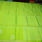 Pure Handloom Soft Silk Dual Shade Saree – Lime Green & Parrot Green with Silver Zari