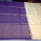 Pure Handloom Soft Silk Saree in Royal Purple with Soft Golden Pallu