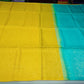 Pure Handloom Soft Silk Borderless Saree in Mustard Yellow & Turquoise Blue