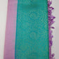 Pure Handloom Soft Silk Borderless Saree in Aqua Turquoise & Lavender Pink