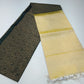 Pure Handloom Soft Silk Deep Forest Green & Golden Yellow Borderless Saree