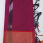 Deep Berry Pink Cotton Silk Pochampally Saree with Charcoal Teal Ikat Pallu