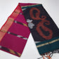 Deep Berry Pink Cotton Silk Pochampally Saree with Charcoal Teal Ikat Pallu