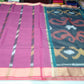 Deep Berry Pink Cotton Silk Pochampally Saree with Charcoal Teal Ikat Pallu